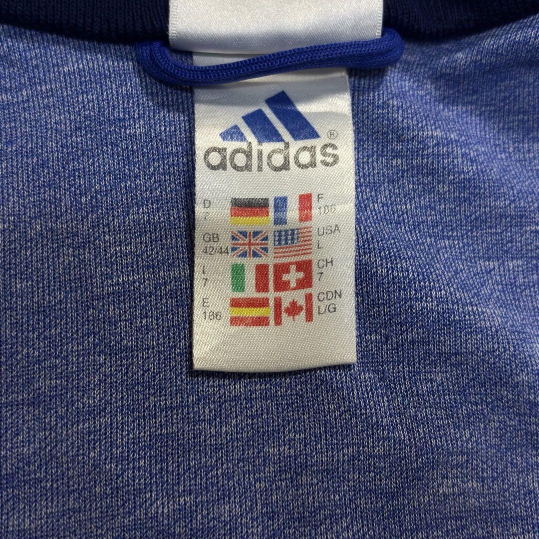 希少 90s アディダス トラックジャケット ドイツ 企業物 青 L ユーロ古着