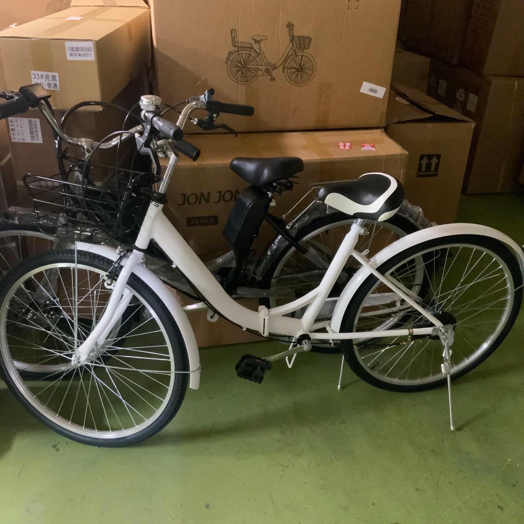 在庫処分 折りたたみ自転車 6段変速２６インチ ミニベロ ママチャリカゴ付【白】