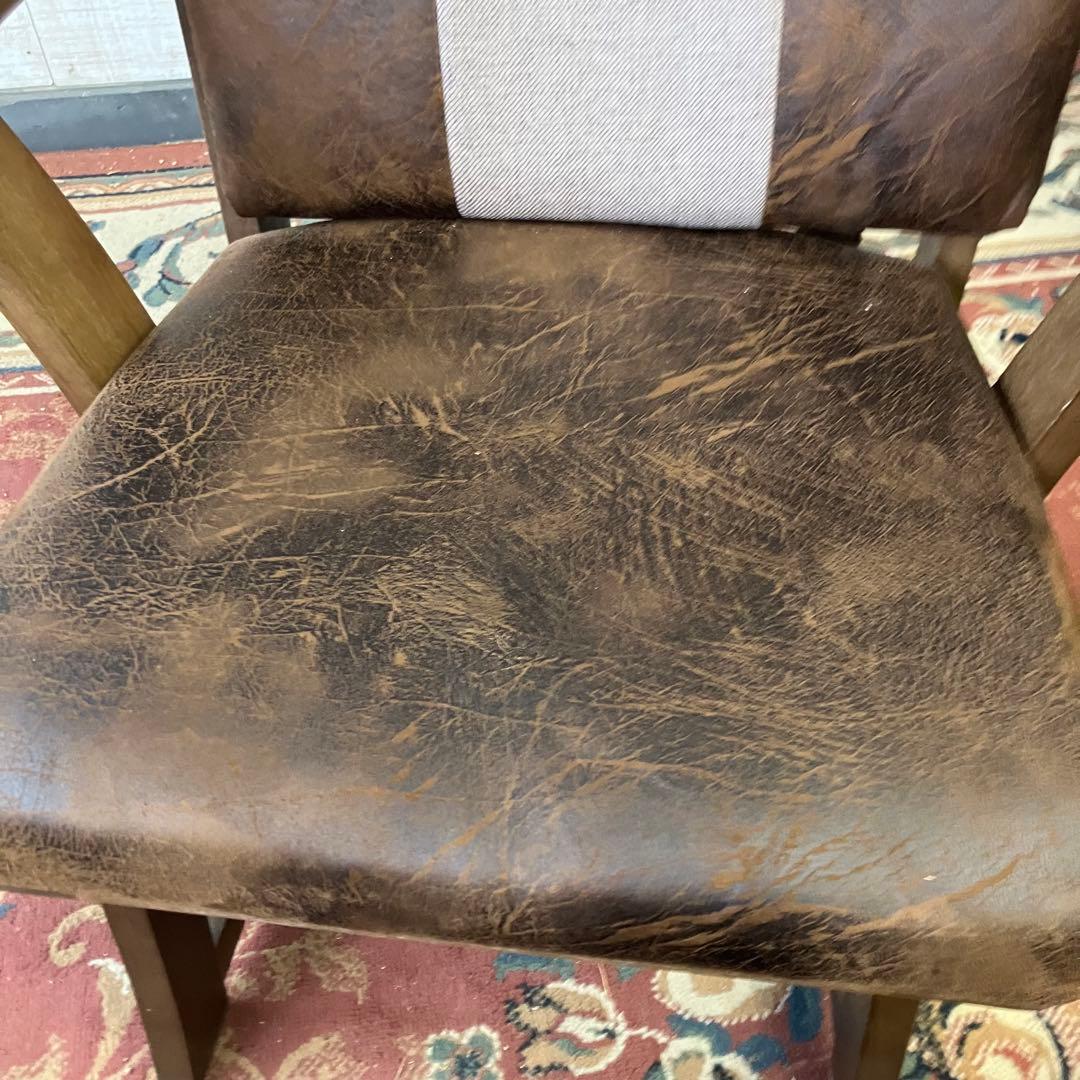 ① 北欧レトロ 上久商店 大川家具 ノゾミ 回転式 天然木製椅子 アームチェア