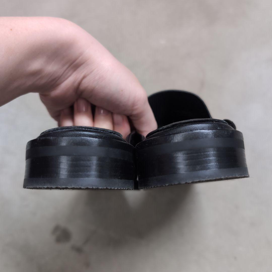 3.1フィリップリム　ALEXA ローファーミュール　ブラックレザー