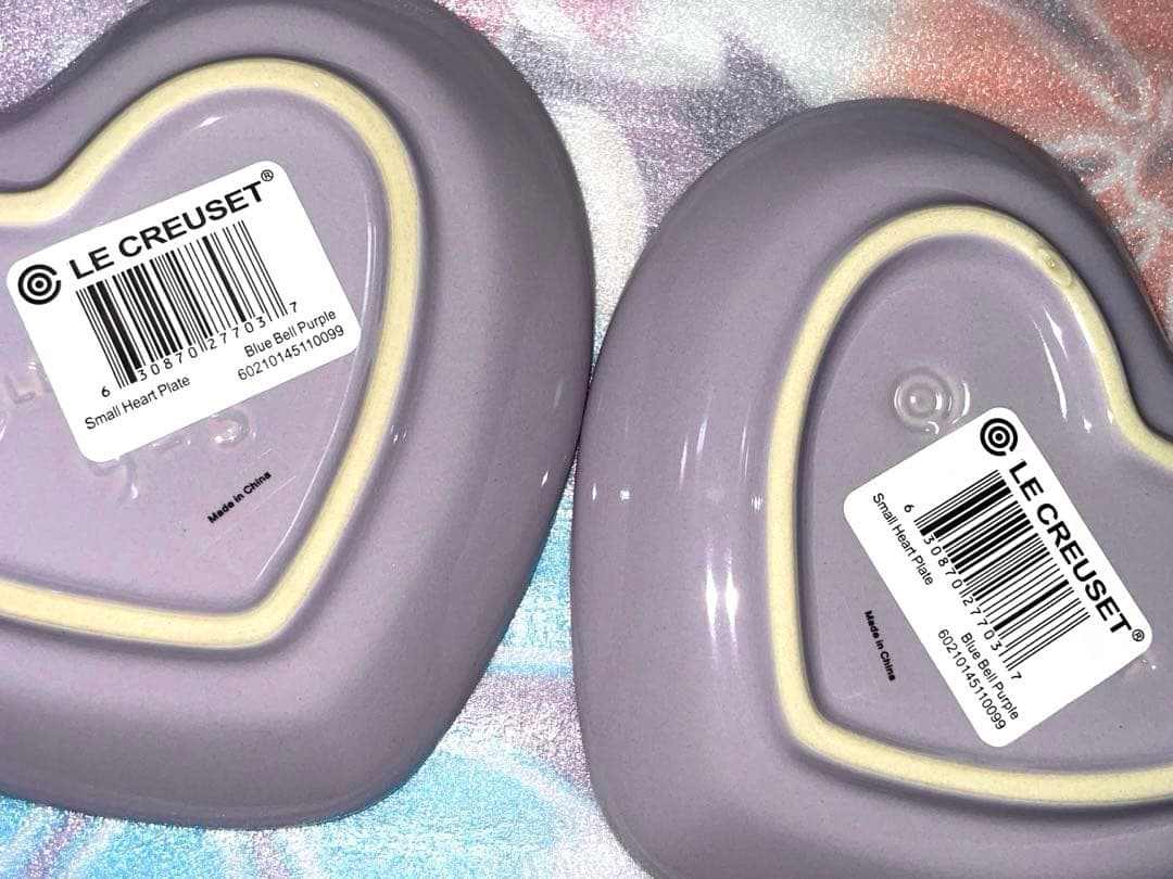 ル・クルーゼ　海外　ハートプレート　パウダーパープル　ブルーベルパープル　新品