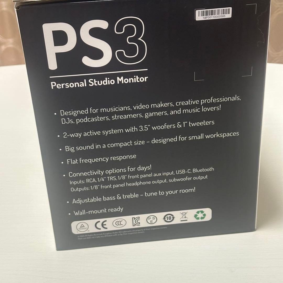 AURAPHON AUDIO PS3 スタジオモニタースピーカ 35W ブラック