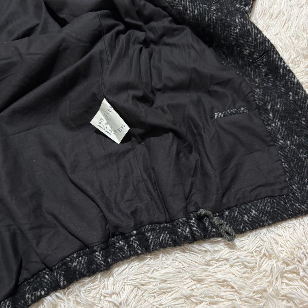 美品★ドゥルカマラ ヘリンボーン フード コート ドロップショルダー サイズ0