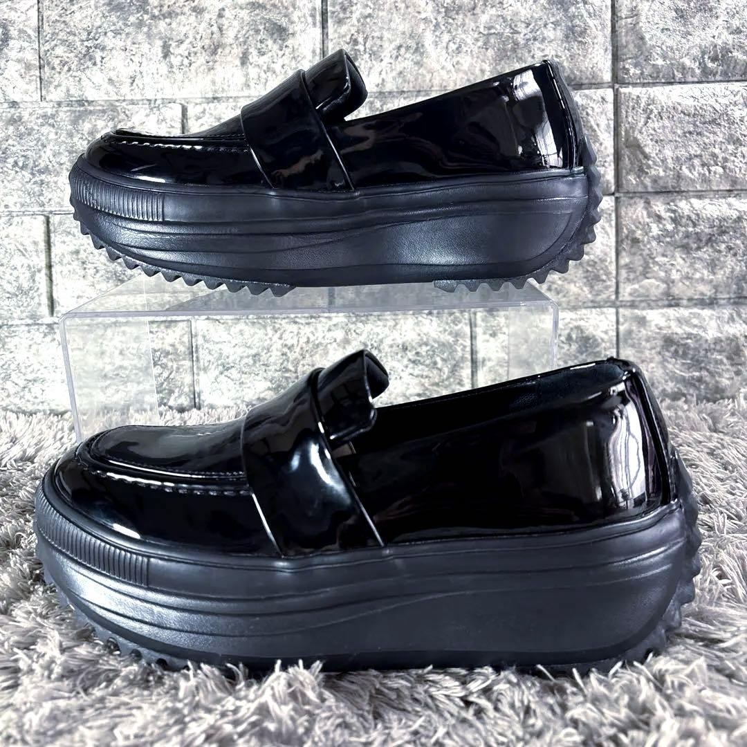 極美品❣️BEARDSLEY ビアズリー エナメル ローファー 厚底 黒