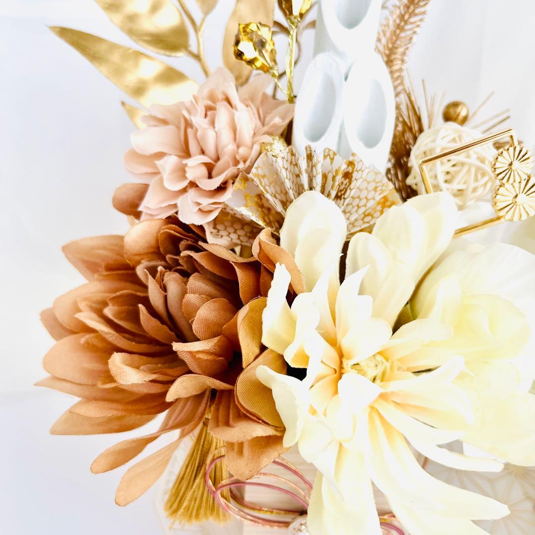 お正月飾り 門松 白 ゴールド モダン門松 ハンドメイド 大 216