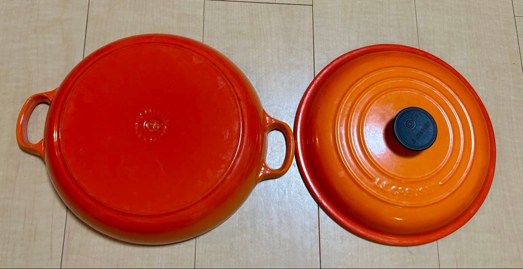 【美品】LE CREUSET 鍋26cm オレンジ