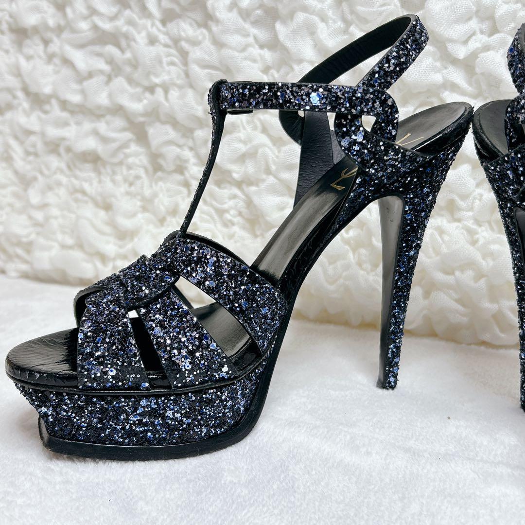 希少✨️ サンローラン サンダル トリビュート ラメ グリッター スパンコール