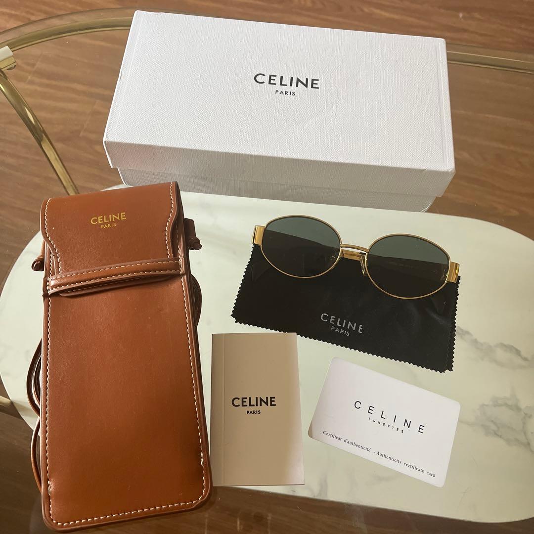 CELINE ゴールド ブラック サングラス