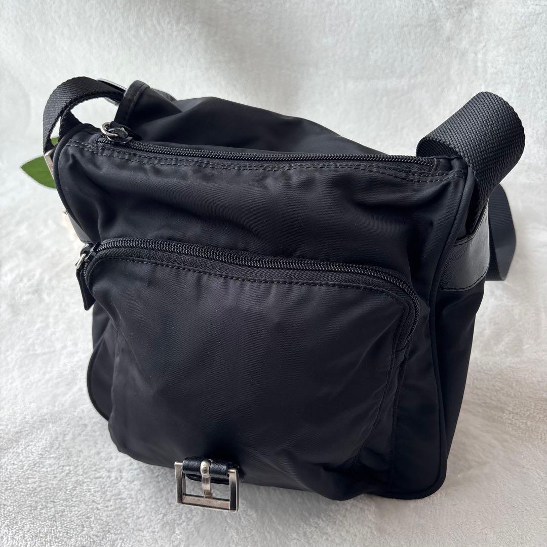 【極美品】PRADA プラダ ショルダーバッグ 三角ロゴ ナイロン フラップ