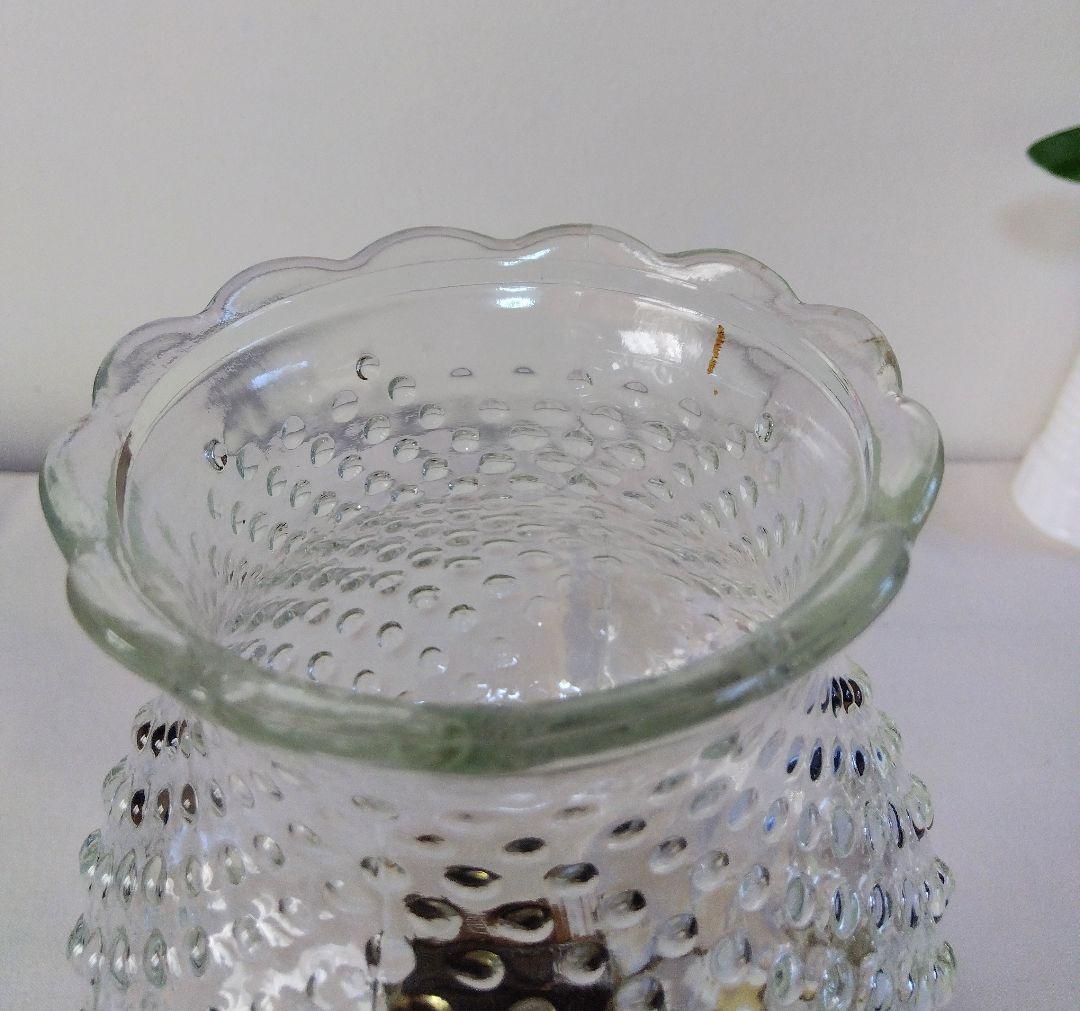 ヴィンテージ ホブネイル クリアガラス テーブルランプ レア