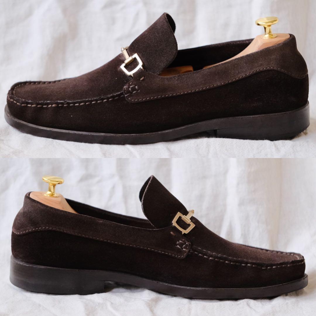 GUCCI グッチ スエードホースビットローファー 茶41.5E