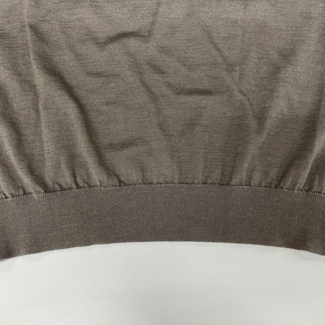 トレンタセッタンタ 30/70 ブラウン カシミヤシルク クルーネックニット48