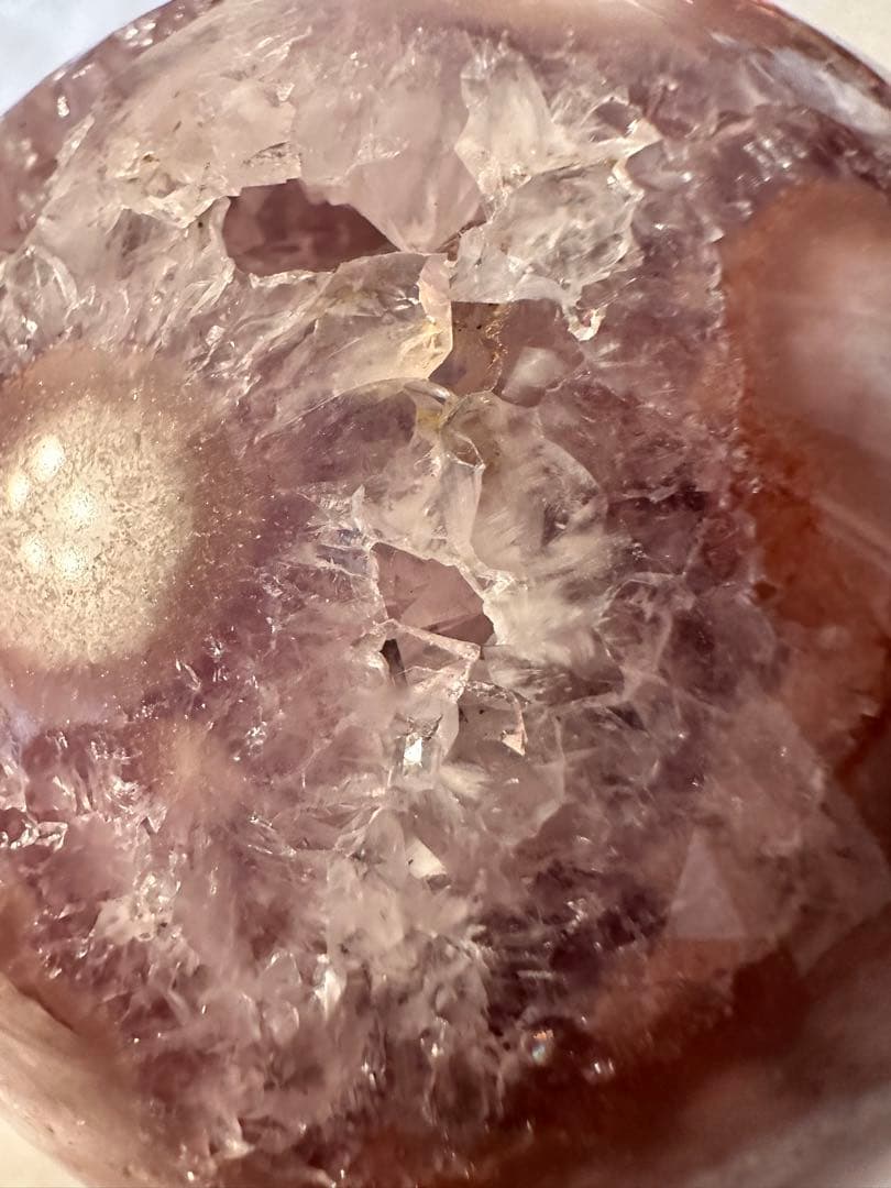 高品質☆ アメジスト　ピンクアメジスト　濃いパープルピンク　スフィア　丸玉模様