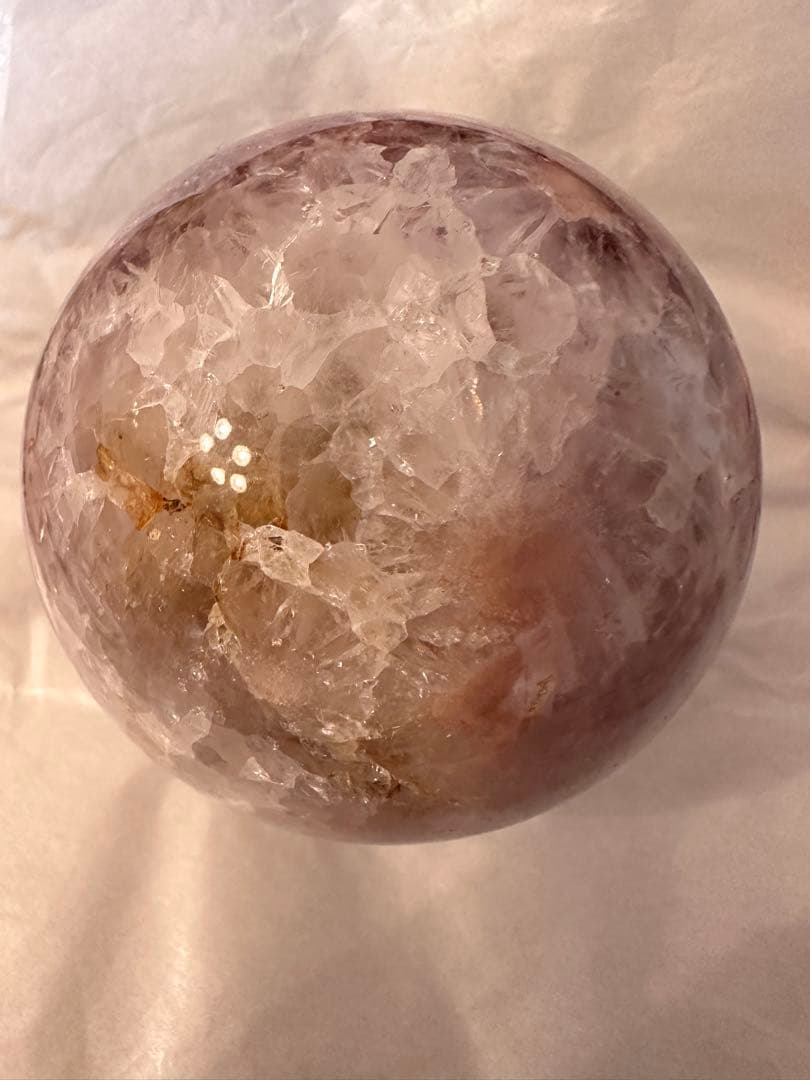高品質☆ アメジスト　ピンクアメジスト　濃いパープルピンク　スフィア　丸玉模様