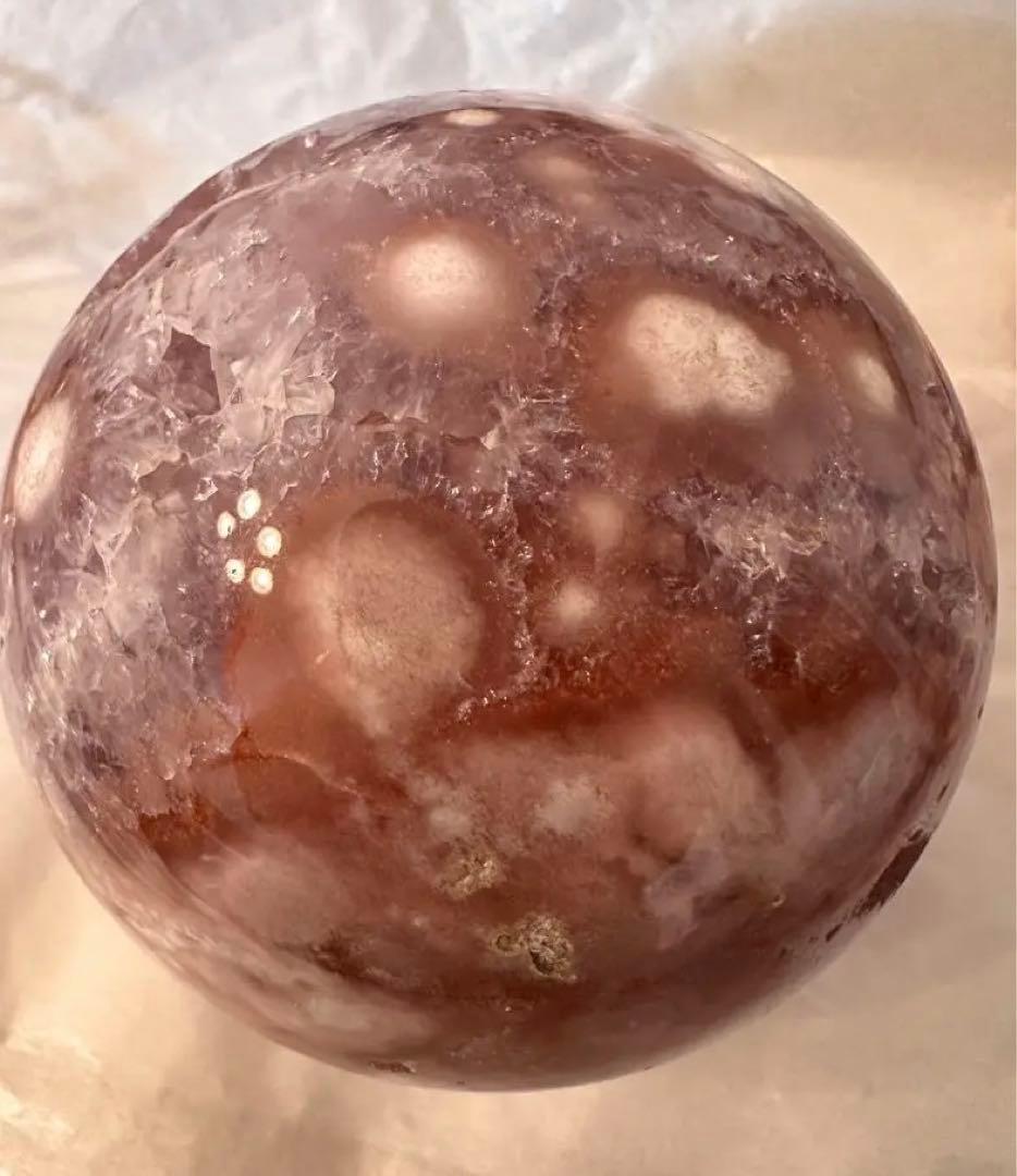 高品質☆ アメジスト　ピンクアメジスト　濃いパープルピンク　スフィア　丸玉模様