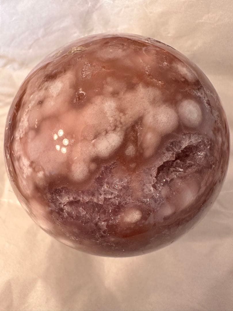 高品質☆ アメジスト　ピンクアメジスト　濃いパープルピンク　スフィア　丸玉模様