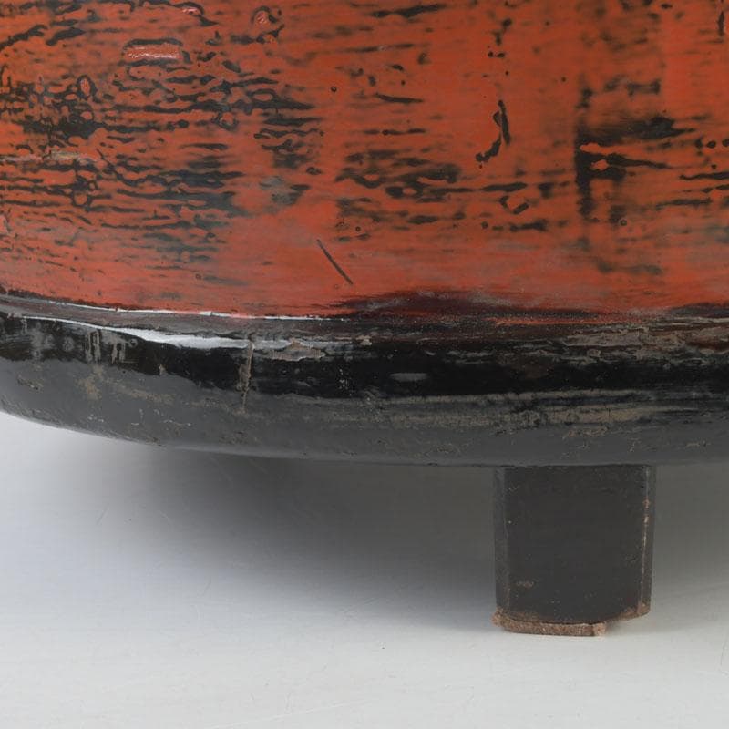 時代古民具　根来塗　三足桶　M　9839A