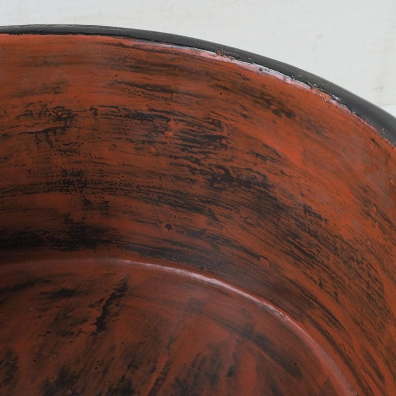 時代古民具　根来塗　三足桶　M　9839A