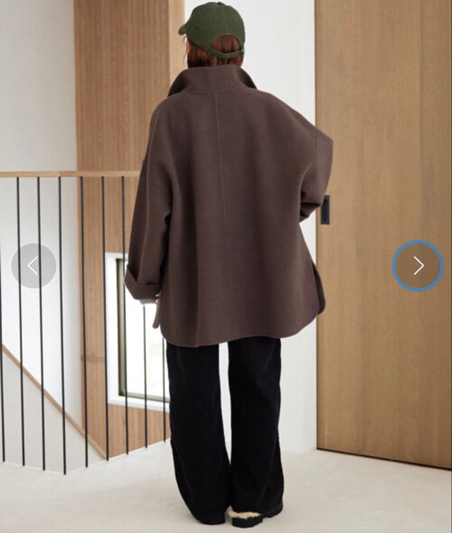 SLOBEIENA souple woolダブルフェイススタンドコート