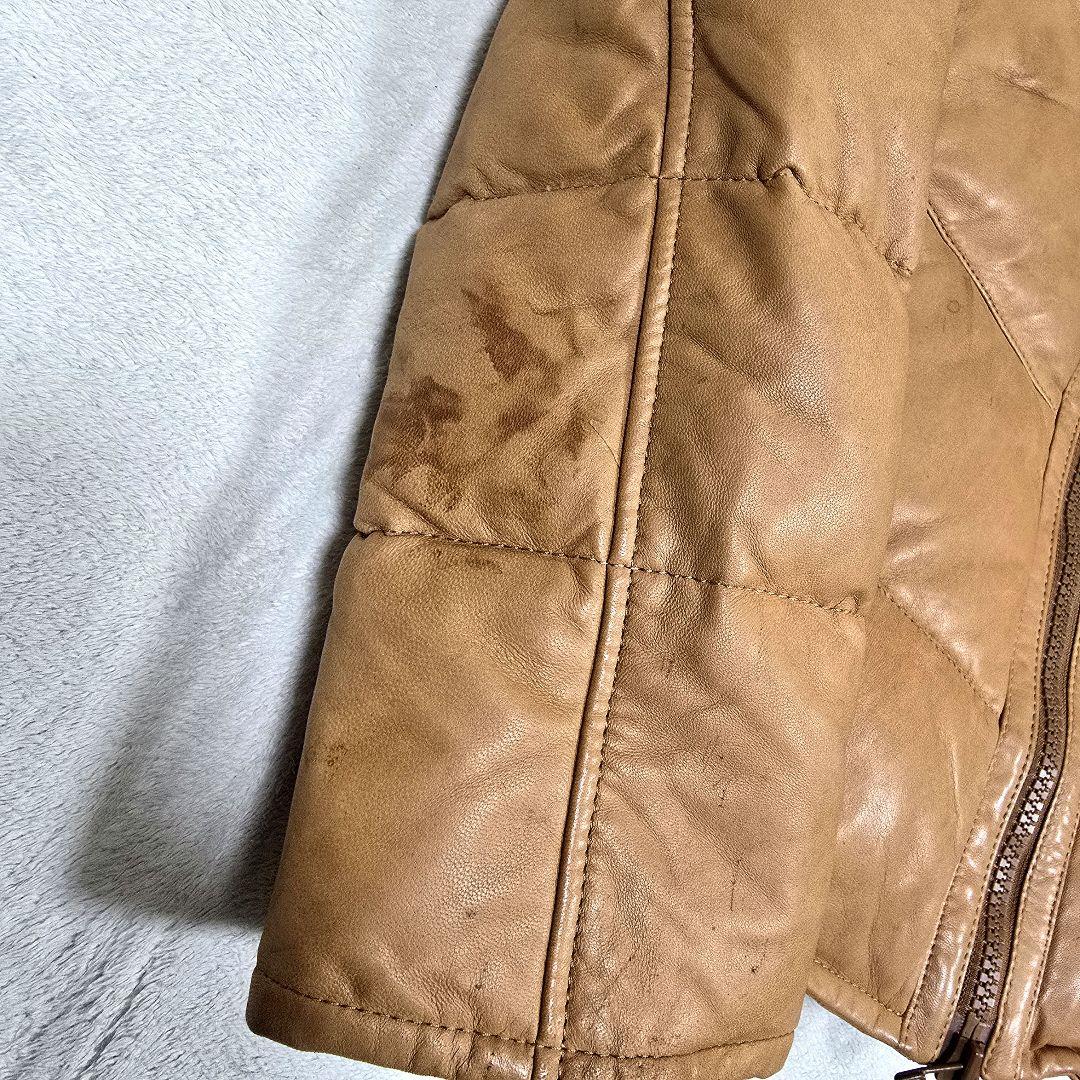 エーゼイバイジュンハシモト レザー ダウンジャケット 羊革 2way キャメルM