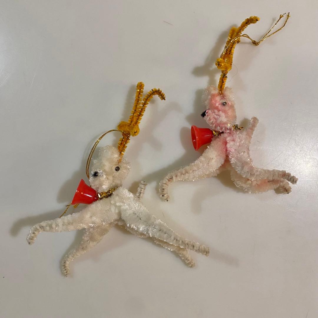 モールのサンタなどクリスマス飾りセット　昭和レトロ