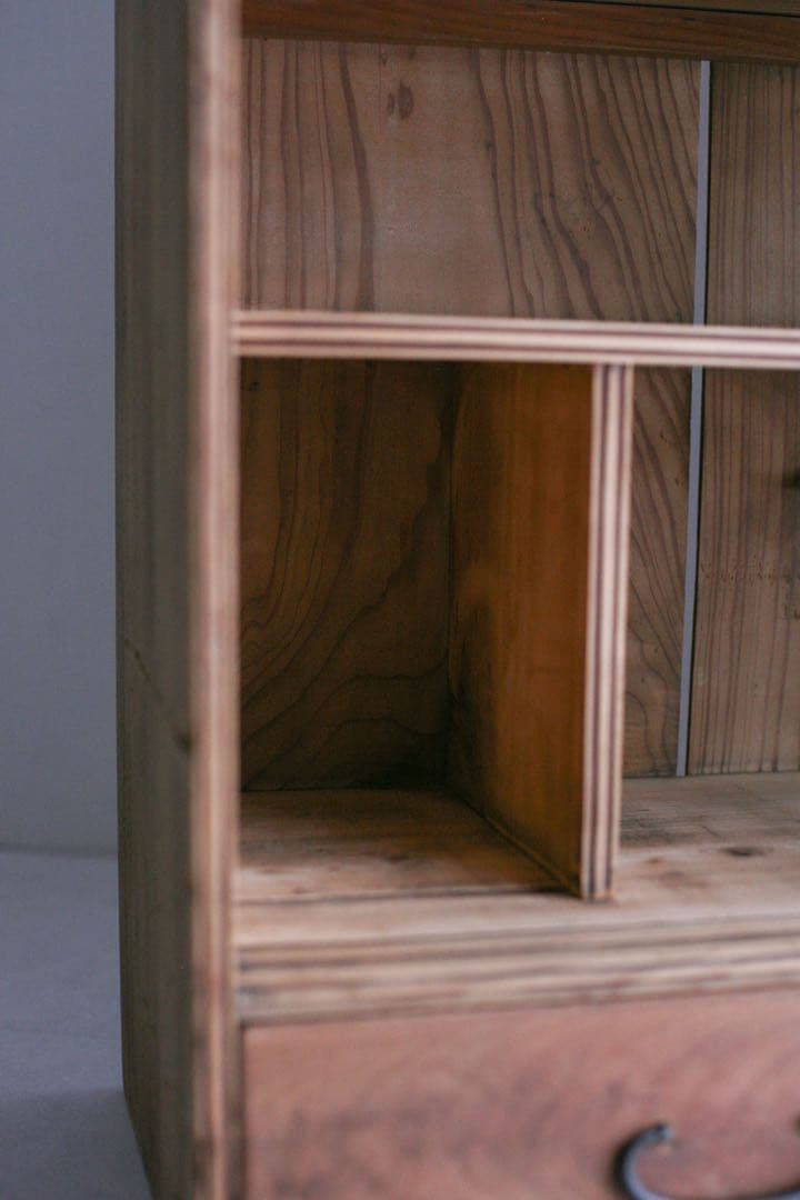 茶箪笥　キャビネット　本棚　収納棚　無垢材　杉材　ケヤキ材　古家具