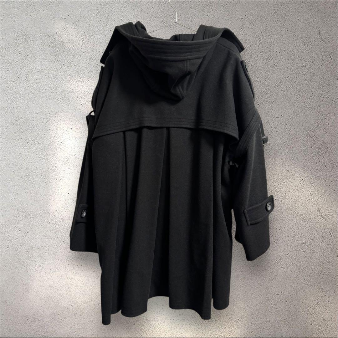 willfullyウィルフリー ポンチョコート ブラック フード　ベルト付き