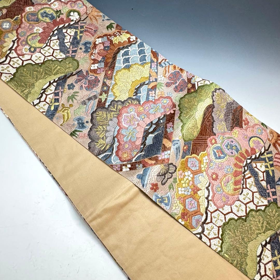 a*e様 【美品】豪華絢爛 富久露帯 戳沙 全通柄 刺繍 袋帯 桐箱付 中国技法