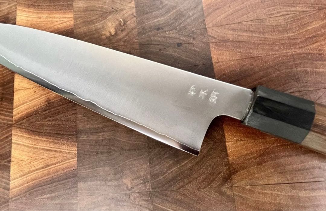 佑成 SG2 粉末ハイス鋼 牛刀　240mm 包丁　 紫檀柄　鞘付　霞仕上げ