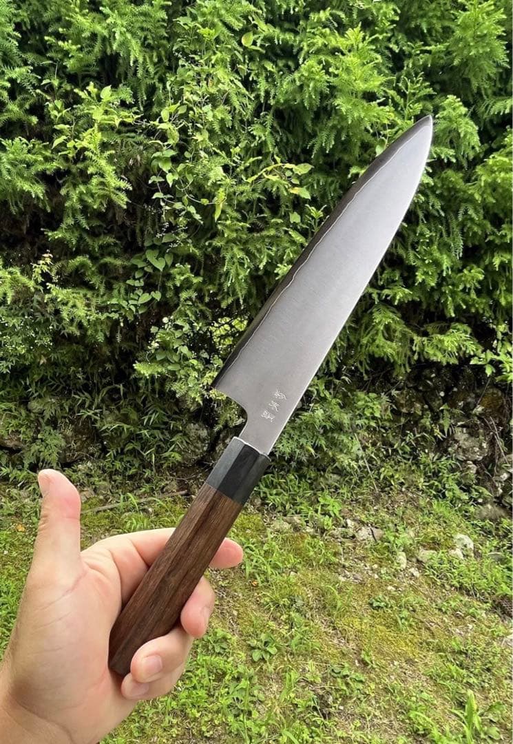 佑成 SG2 粉末ハイス鋼 牛刀　240mm 包丁　 紫檀柄　鞘付　霞仕上げ