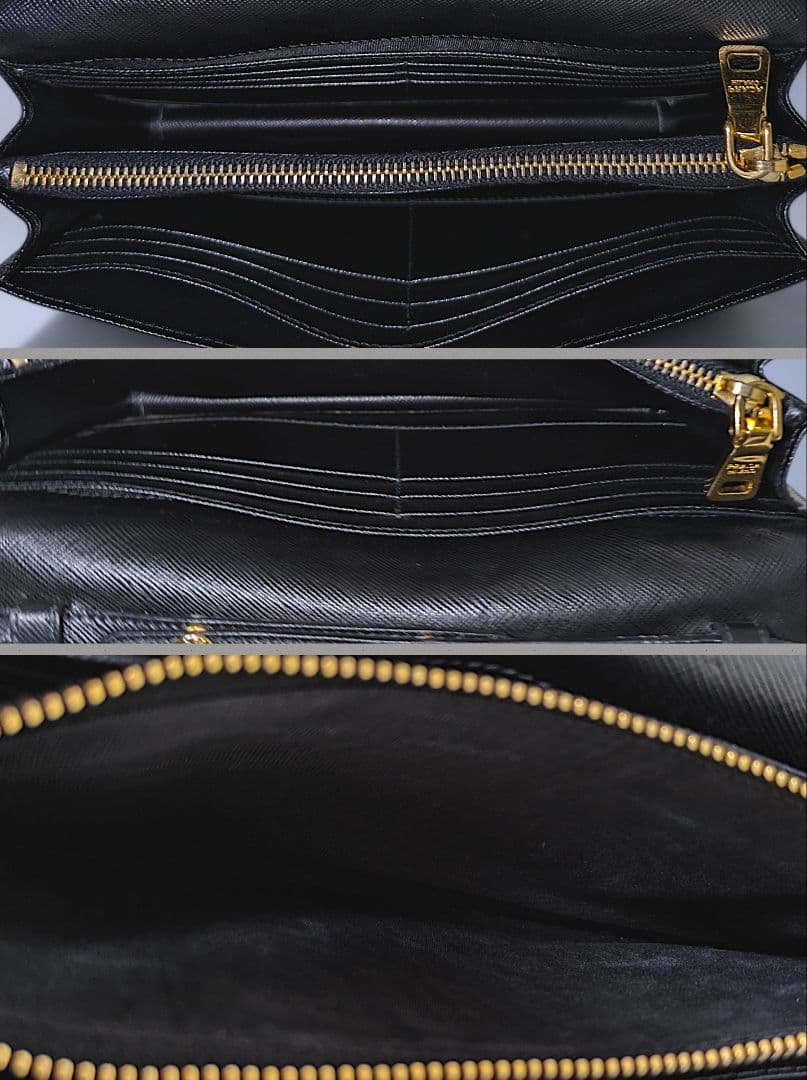 極美品 PRADA ショルダーバッグ ウォレット 斜め掛け サフィアーノ レザー