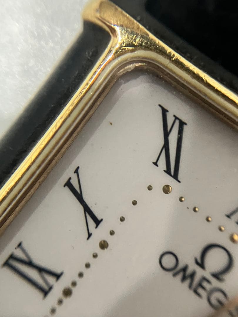 オメガ デヴィル スクエア 1450 クォーツ 稼動品　ベルト社外品