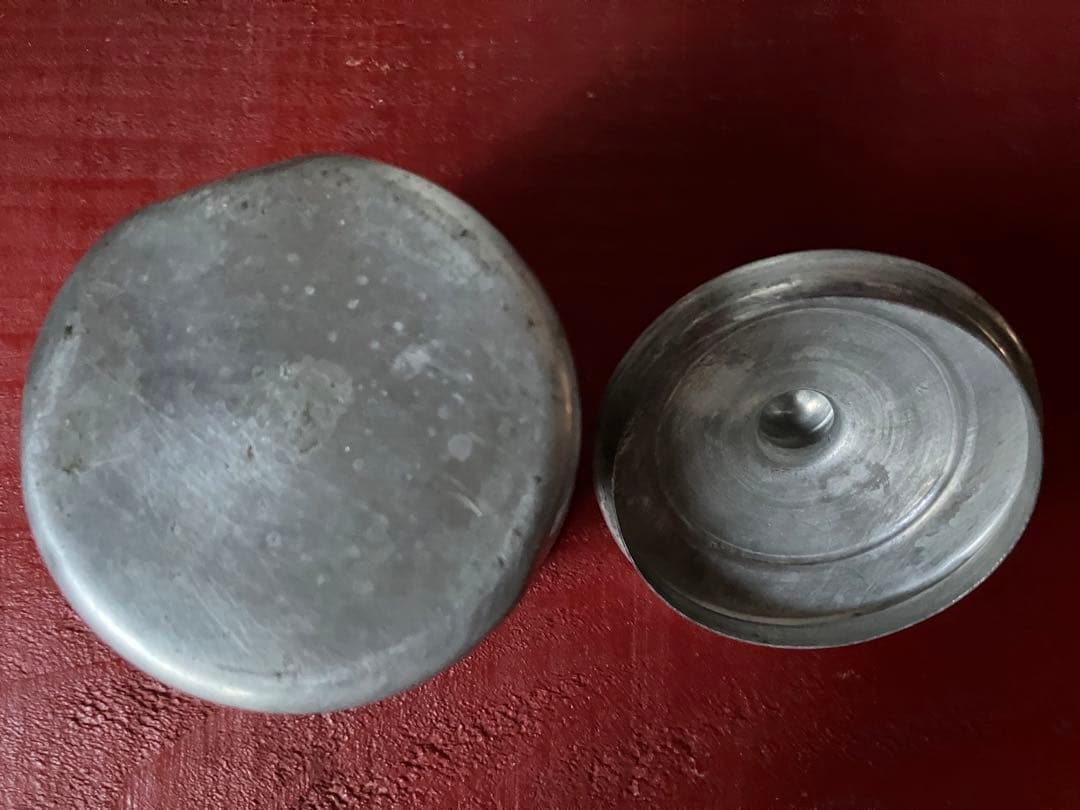 1930年代アルミキャニスター6缶セット　真鍮ラベル　フランスビンテージ