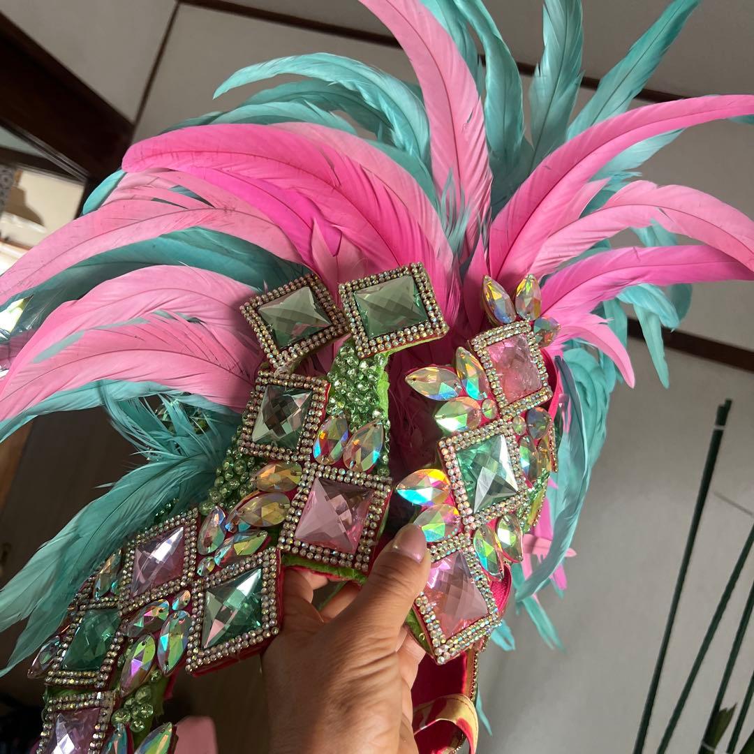 ダンス衣装/サンバ/パフォーマンス/ピンク系ステージ衣装