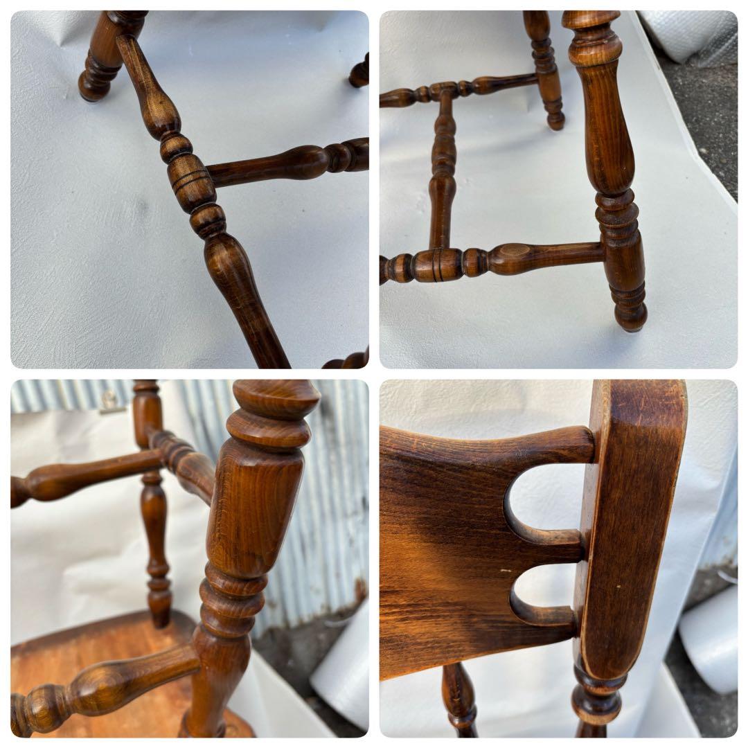 アンティークな飛騨産業のウィンザーチェア　キツツキマーク　椅子希少