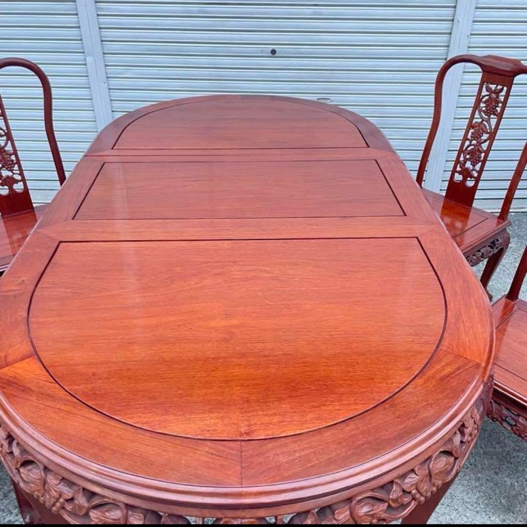 シノワズリー 中国アンティーク調　ダイニング テーブル 楕円形