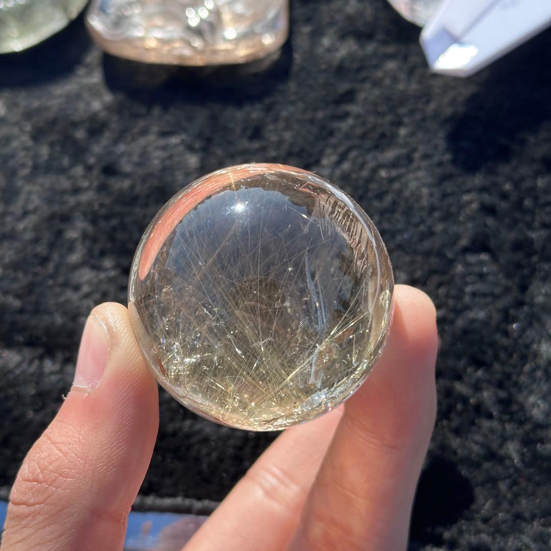 天然石ルチルクォーツのスフィア　丸玉　ご購入前に在庫確認必要G.251