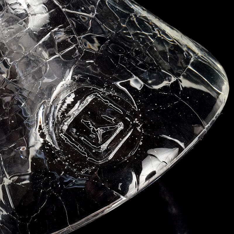 ガラス工芸　山巓堂　末國清吉作　台付盃　共箱　N　9128