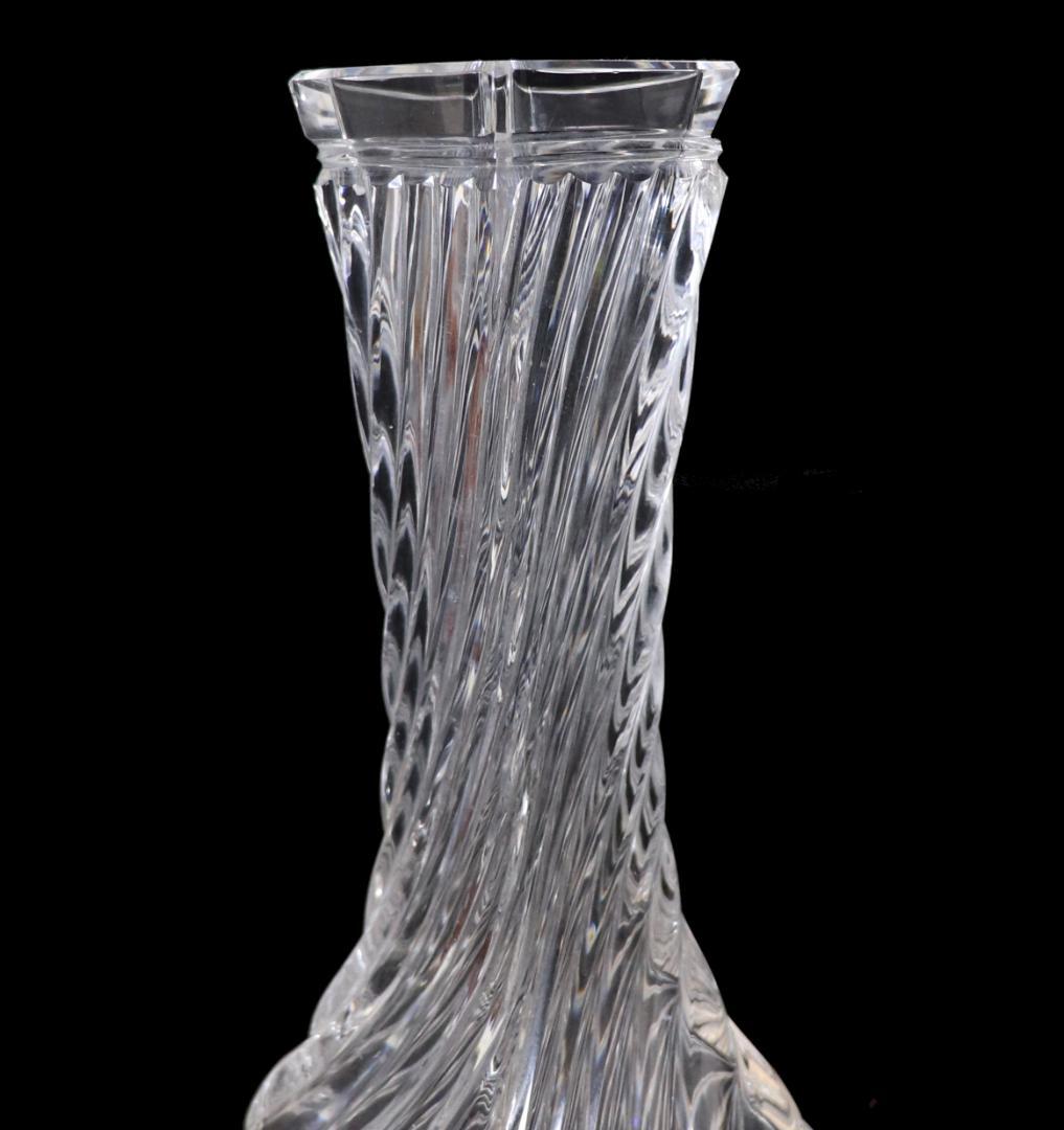 オールド・バカラ 1880年頃 スワール装飾ブロンズ台座 大型花瓶 31.5cm