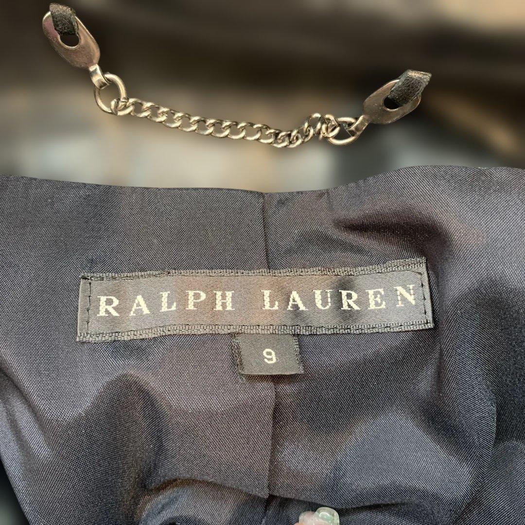 ☆超美品☆ラルフローレン　レザージャケット　羊革　スタンドカラー　ラム　黒