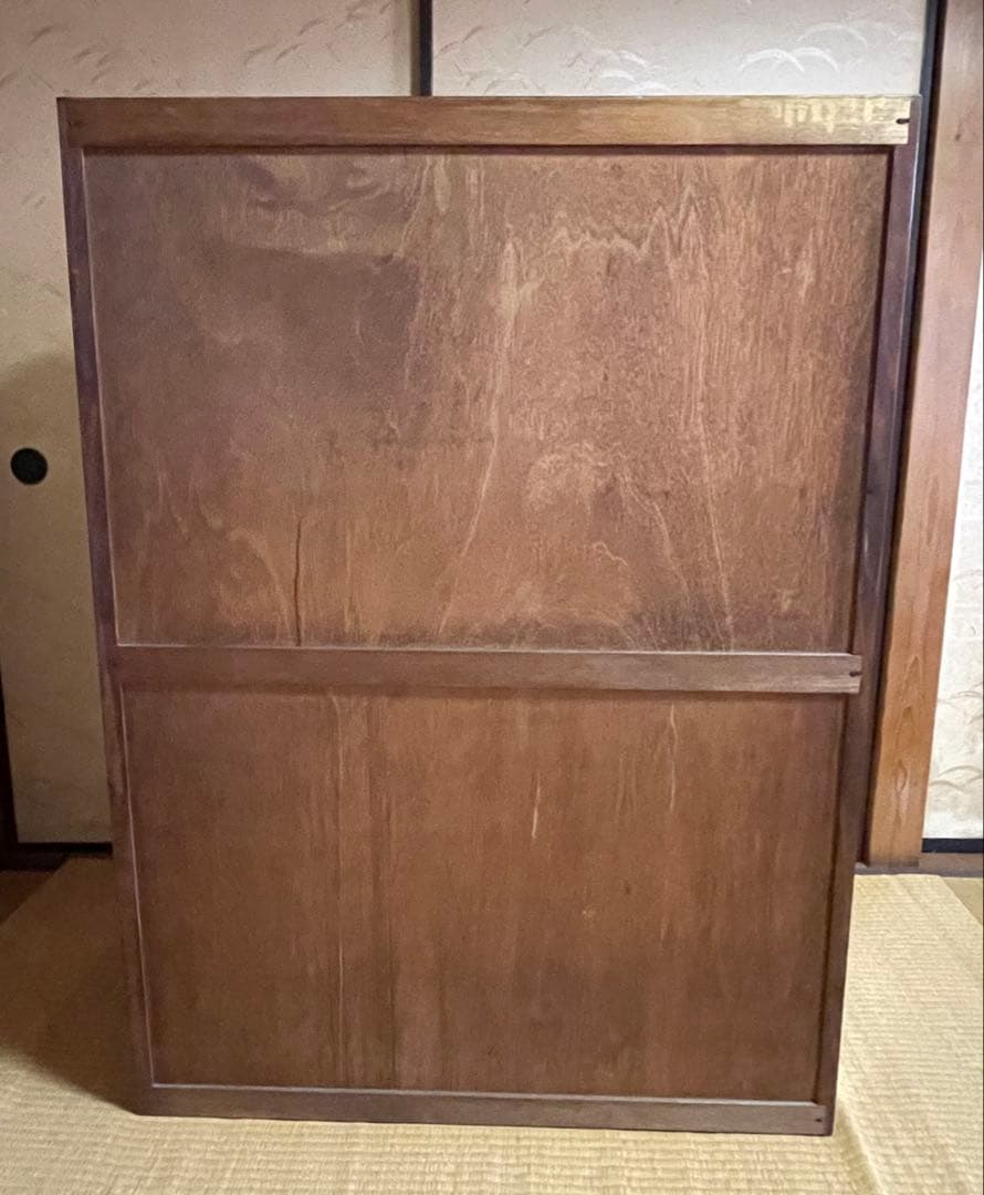 little meさん専用木製 箪笥 7段引出し ガラス扉付鍵付き 昭和レトロ