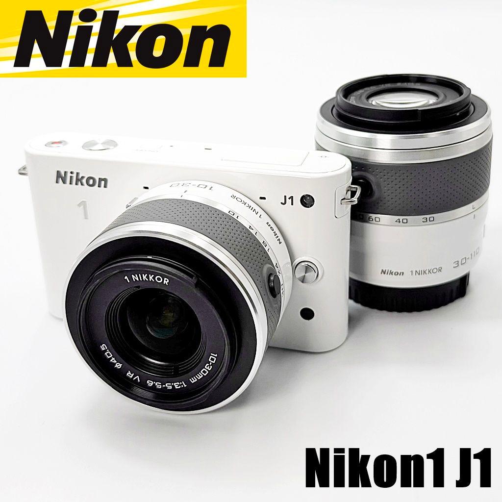 ニコン 1 J1 ダブルズームキット ホワイト ミラーレス カメラ 中古