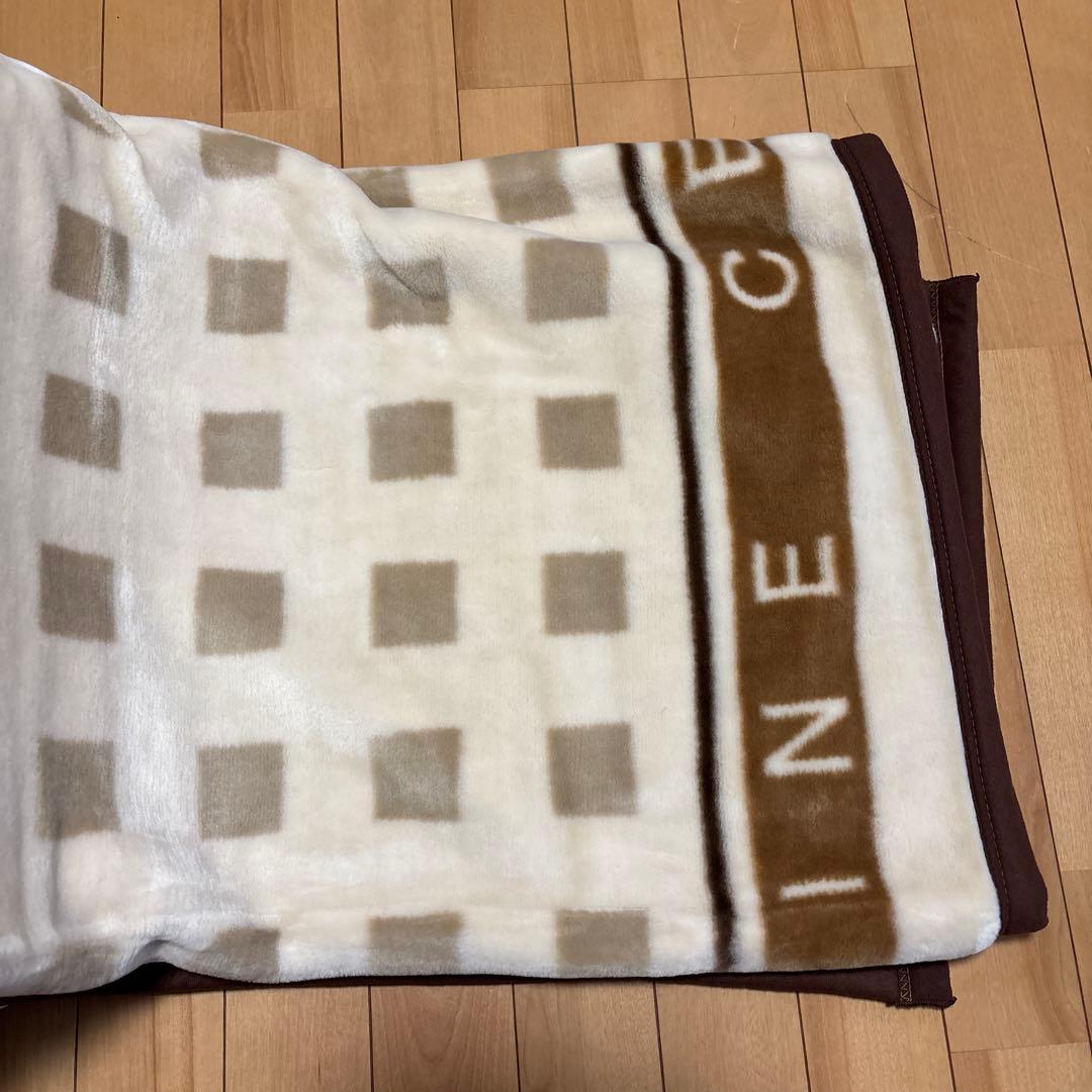 未使用タグ付CELINEアクリルニューマイヤー毛布.ブラウン.日本製