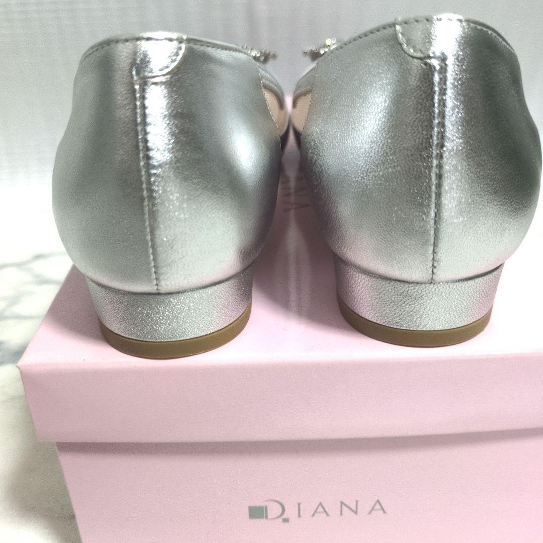 新品DAIANA シルバー ビジュー付きフラットシューズ 24cm
