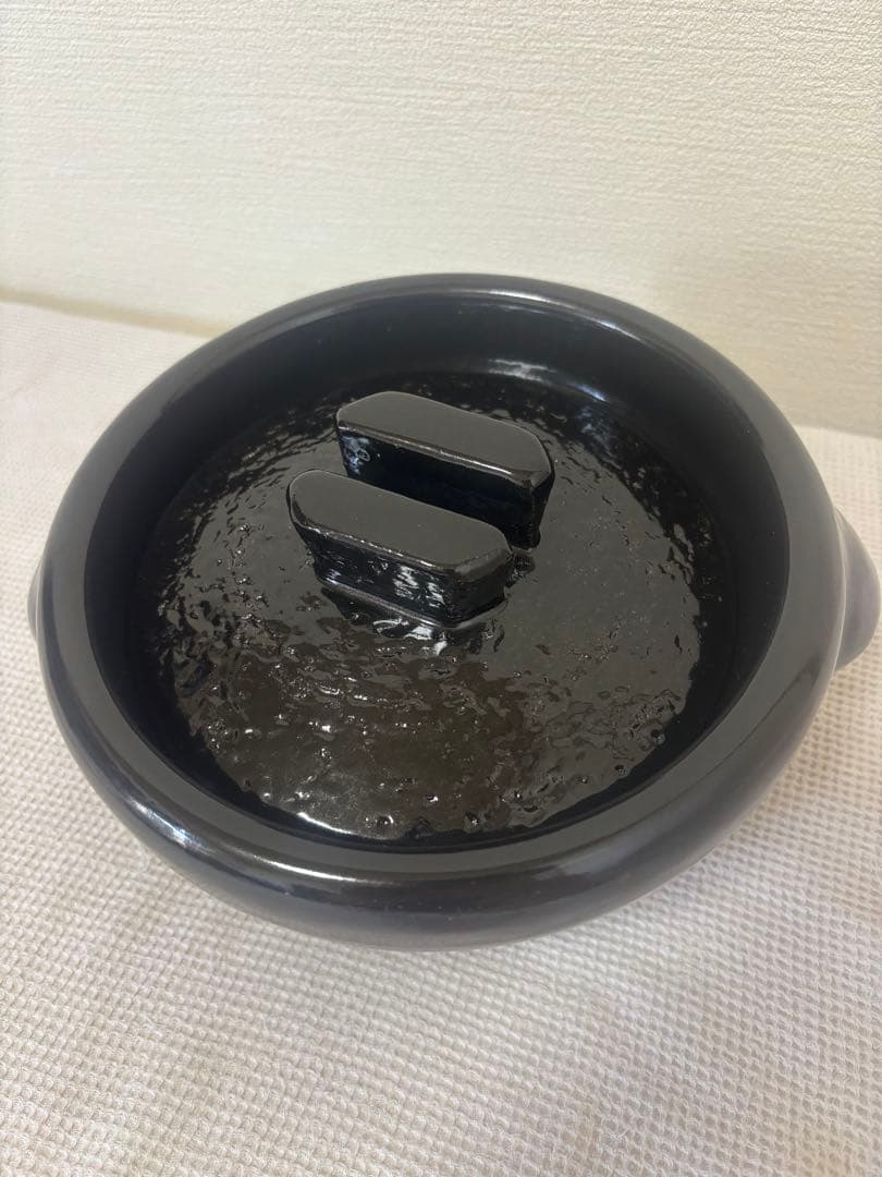 新信楽 雲井窯　御飯鍋　黒楽　二合炊き　新品未使用