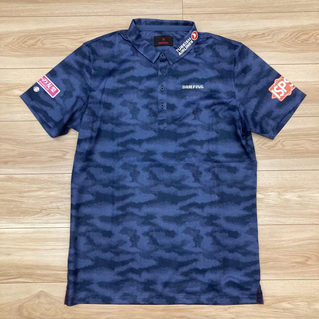 BRIEFING ポロシャツ メンズ カモフラ柄 企業ロゴ入