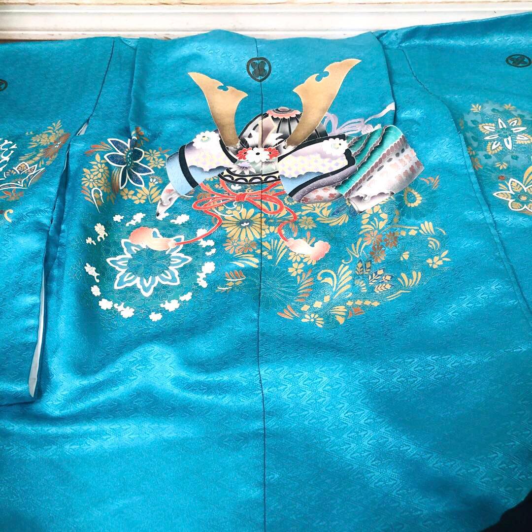 七五三　男の子‼️人気水色⭐︎兜金彩箔煌びやか極めてる⭐︎完全フルセット⭐︎袴金蘭未使用