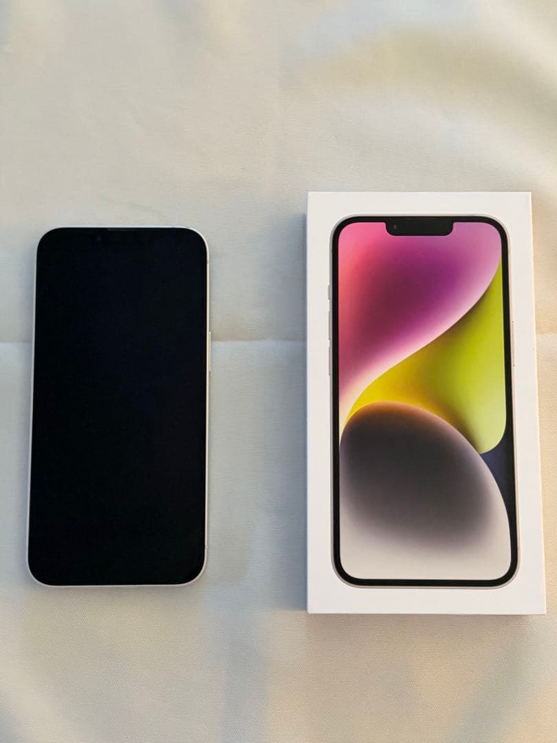 iPhone14 128GB ホワイト　SIMフリー　箱あり