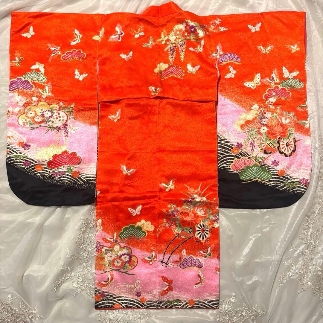 七五三 3歳 着物セット 松 蝶 御所車