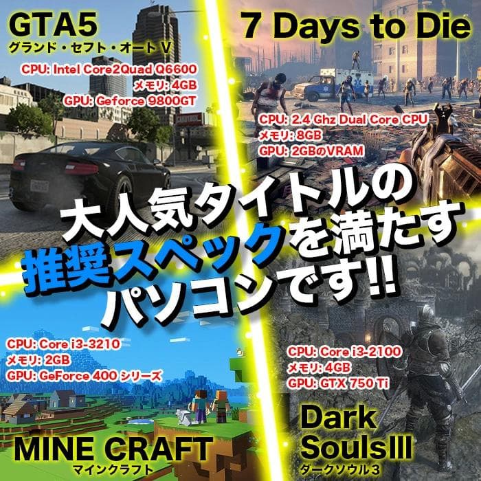 ゲーミングPC/core i5/500GB/NVIDIAグラボ/Office搭載